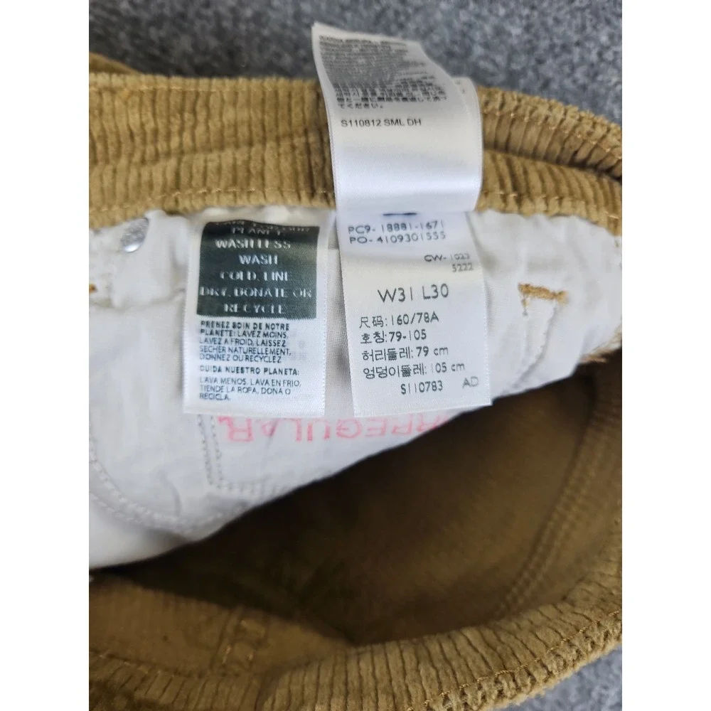 Levi's Corduroy Pants 31x30  (Measures 33 X 30  Unisex,Off Brown,Very Nice 1663